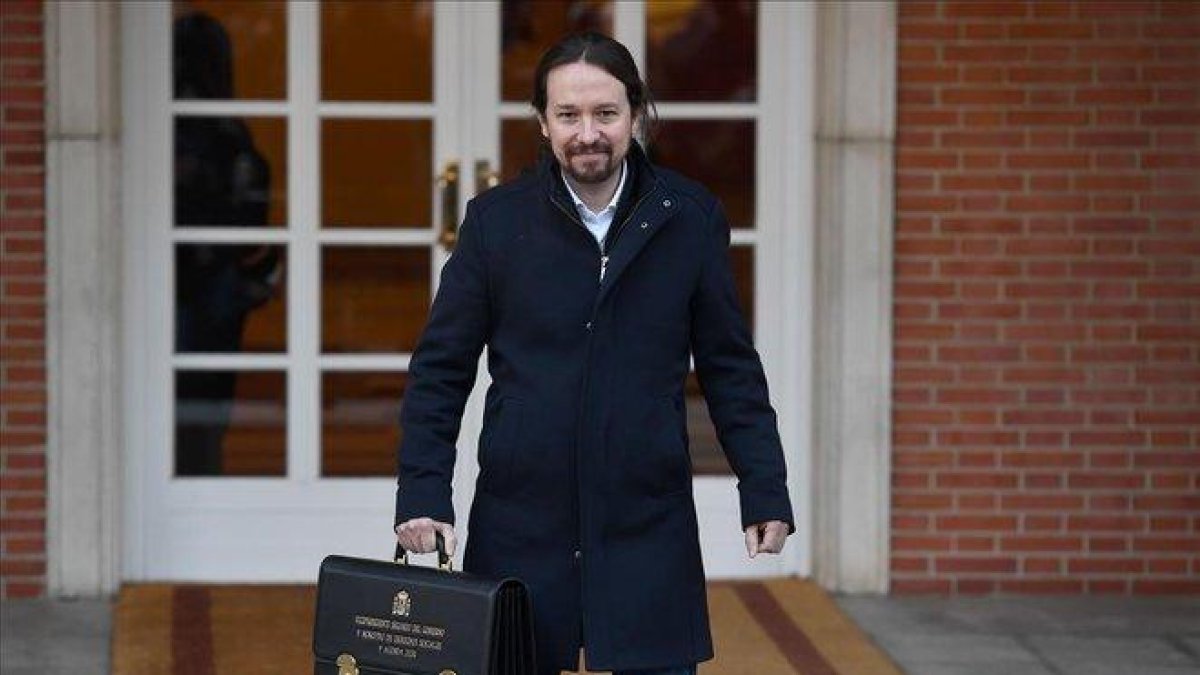 Pablo Iglesias, a su llegada a la Moncloa.-PIERRE-PHILIPPE MARCOU / AFP