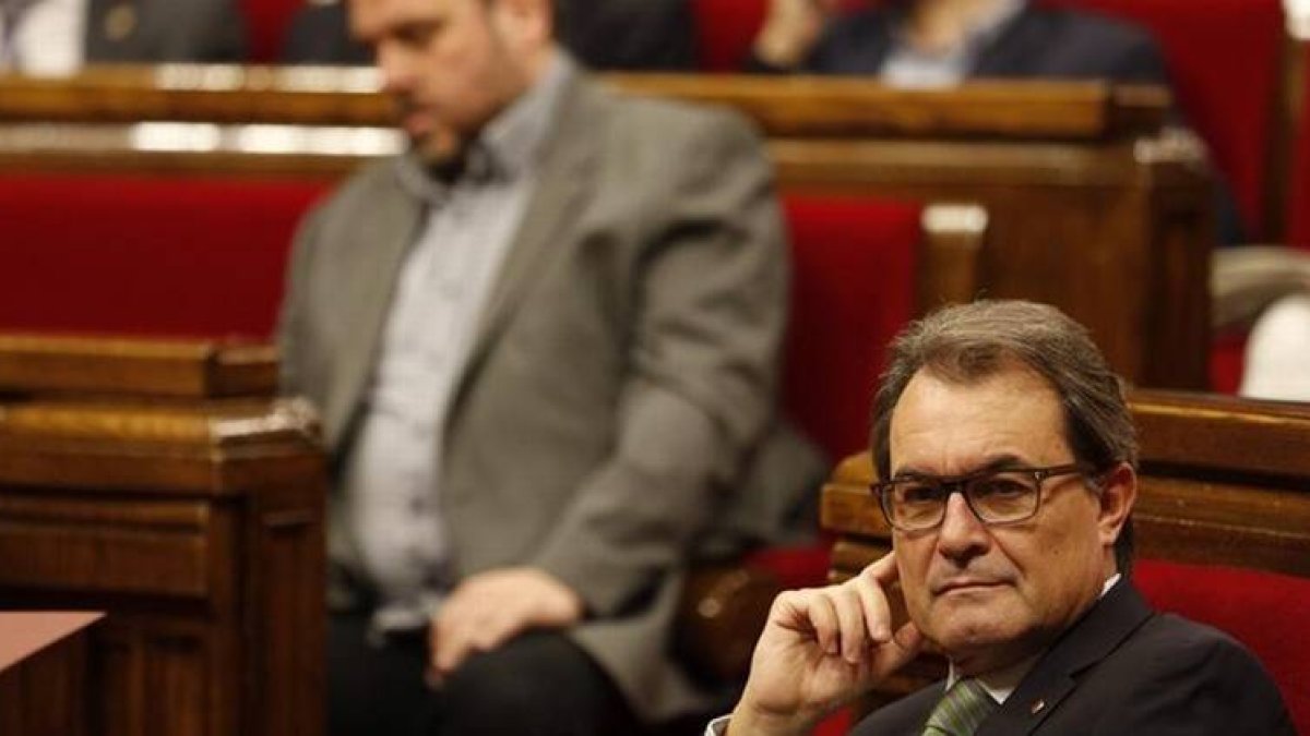 El 'president' Artur Mas, en la sesión de control en el Parlament este miércoles.-Foto: ALBERT BERTRAN