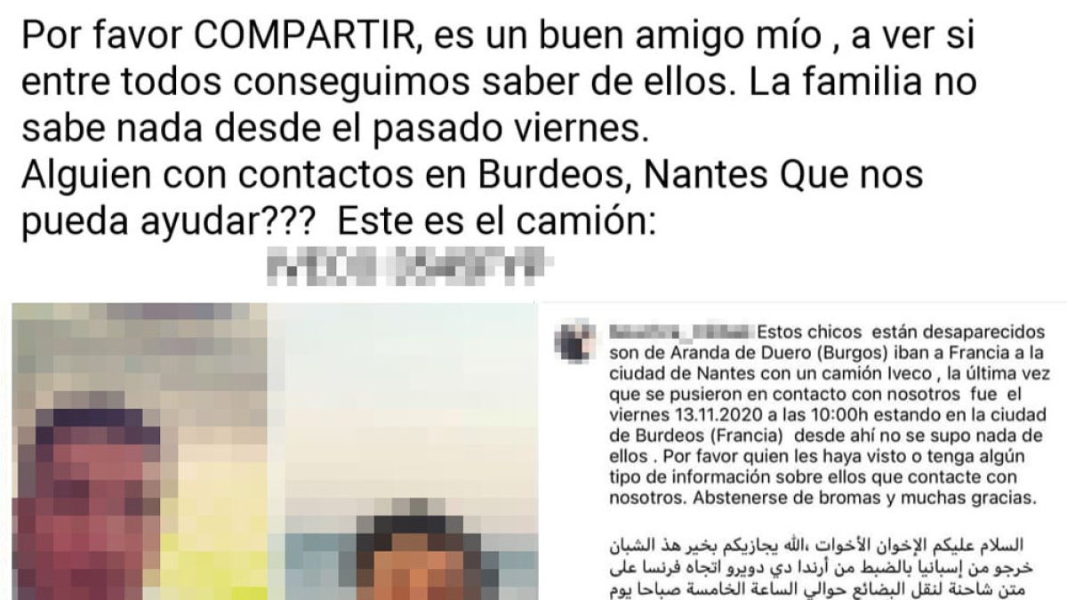 Las familias llegaron a pensar que habían sufrido un accidente y pedían ayuda por las redes sociales.