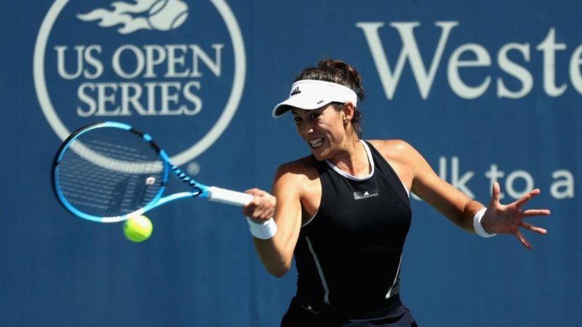 Muguruza conecta una derecha en Cincinnati.-AFP / ROB CARR