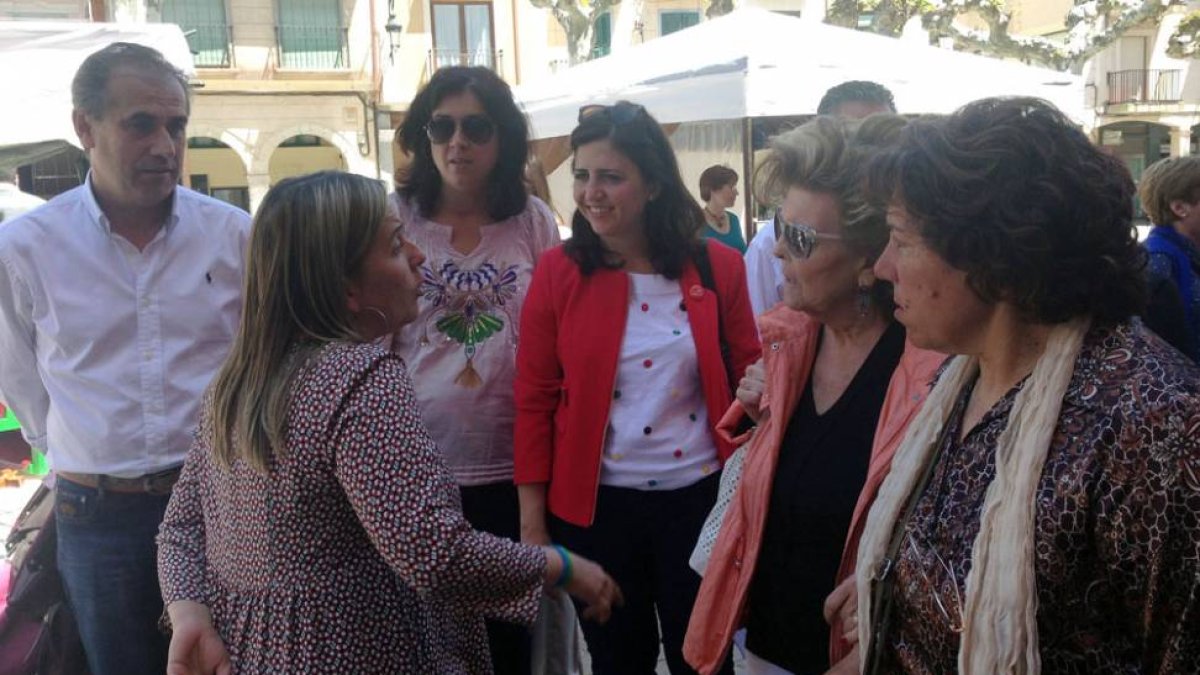 Luis Briones, Leonisa Ull, Mar Alcalde y Esther Peña recorrieron las calles de Aranda.-ECB