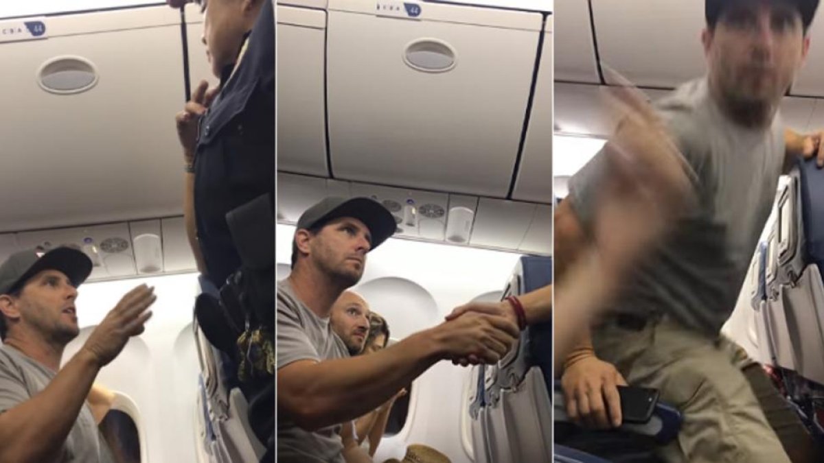 Imágenes del incidente en el vuelo de Delta Airlines.-YOUTUBE