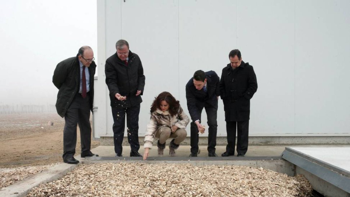 El consejero de Fomento y Medio Ambiente, Antonio Silván, y la consejera de Agricultura y Ganadería, Silvia Clemente, visitan la nueva red de calefacción centralizada con biomasa en las instalaciones del Instituto Tecnológico Agrario de Castilla y León (I-Ical