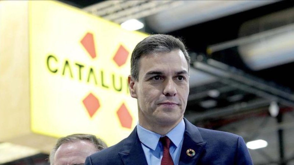 Pedro Sánchez, este viernes durante su visita a Fitur.-DAVID CASTRO