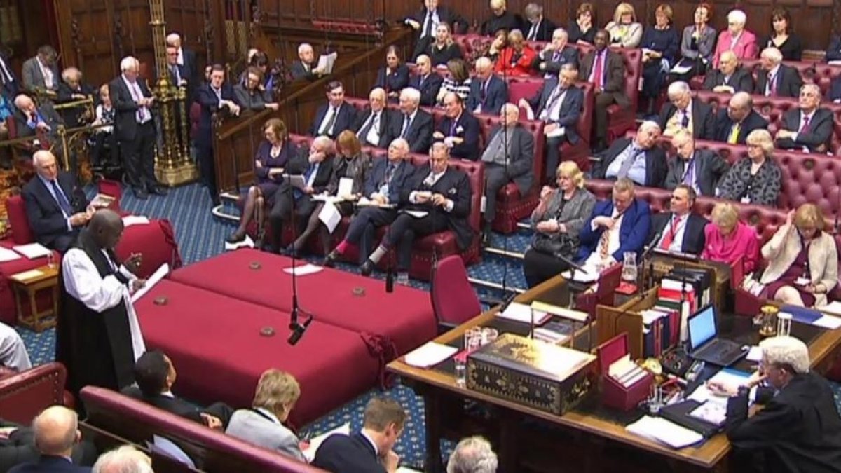 La Cámara de los Lores británica.-