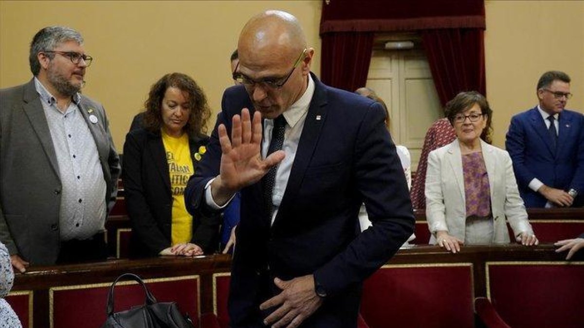 Raül Romeva, en el Senado, el pasado día 21.-JOSÉ LUIS ROCA