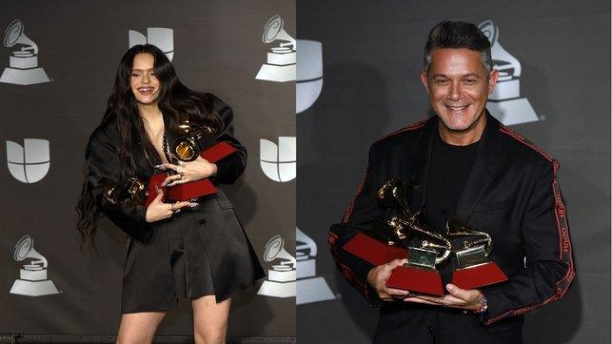 Rosalía y Alejandro Sanz brillaron en la 20 entrega de los Grammy Latinos.-GETTY IMAGES