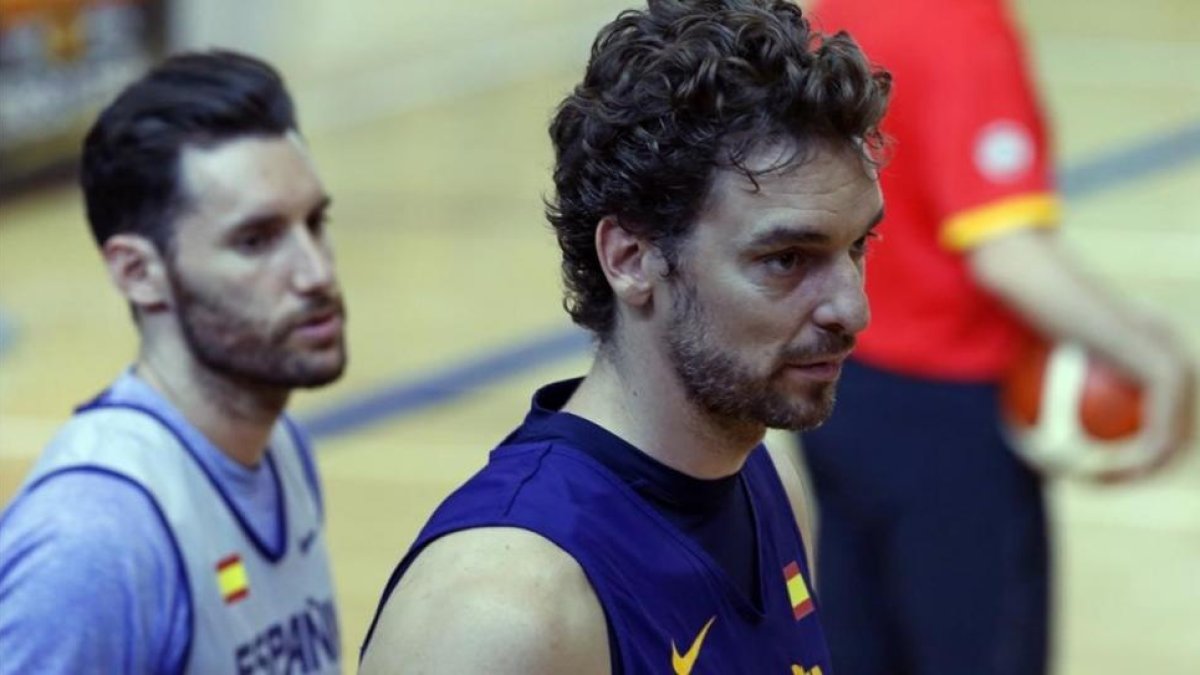 Pau Gasol, en Madrid, con la selección.-EFE