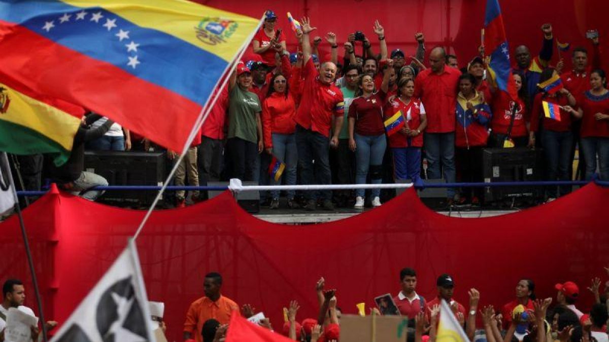 Diosdado Cabello en el acto popular organizado en Caracas este sábado 30 de marzo.-REUTERS / FAUSTO TORREALBA