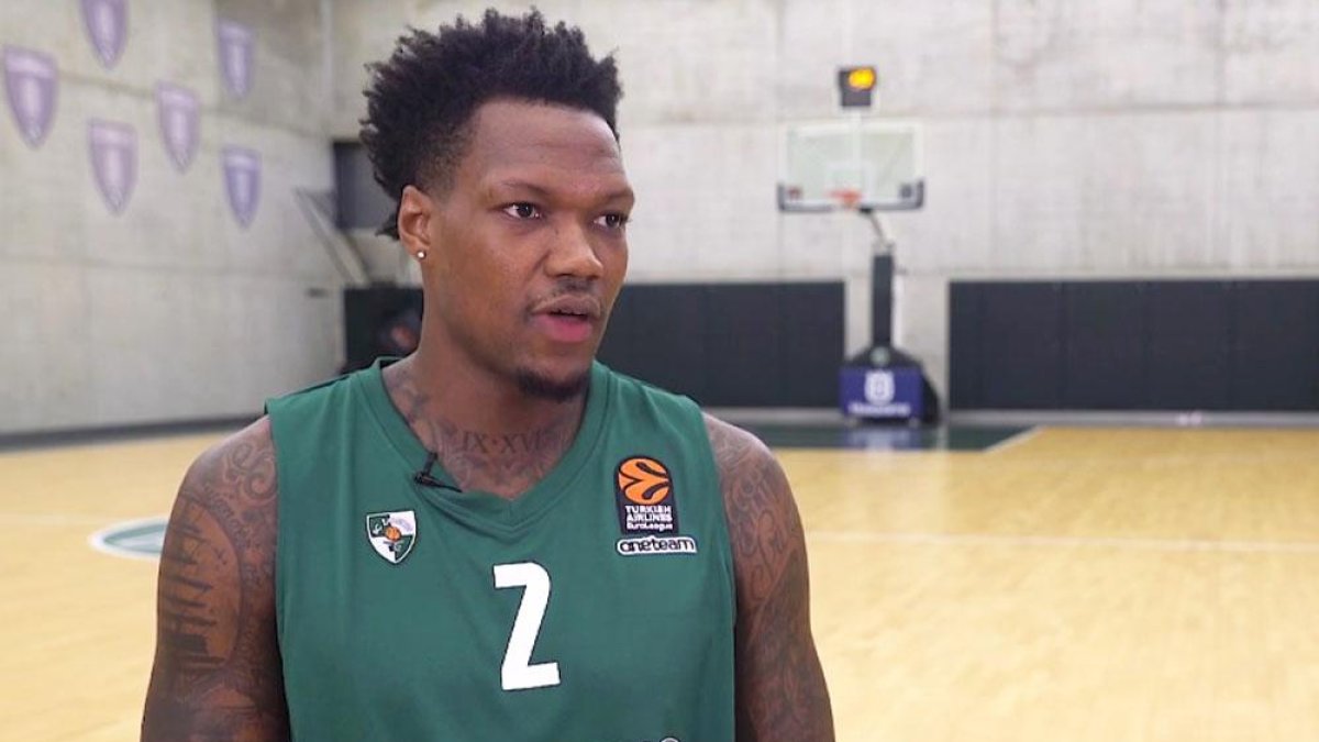 Captura de la entrevista realizada a Thompson, ayer, en Kaunas.-TWITTER / @BCZALGIRIS