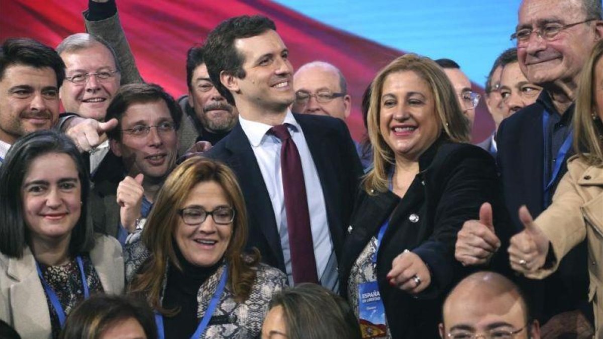 Pablo Casado durante la convención nacional del PP, en enero del presente año.-DAVID CASTRO