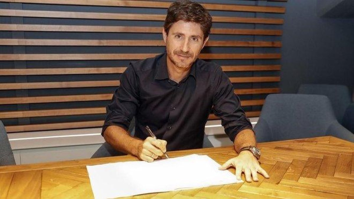 Víctor Sánchez del Amo, cuando fichó por el Málaga.-MÁLAGA FC
