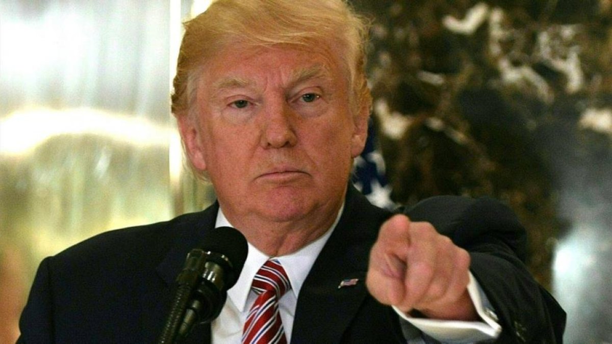 Trump, en su polémica rueda de prensa sobre los sucesos de Charlottesville del 15 de agosto.-AFP / JIM WATSON