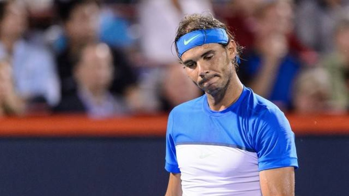 Nadal, durante el partido en el que ha perdido ante Nishikori, este sábado.-AFP