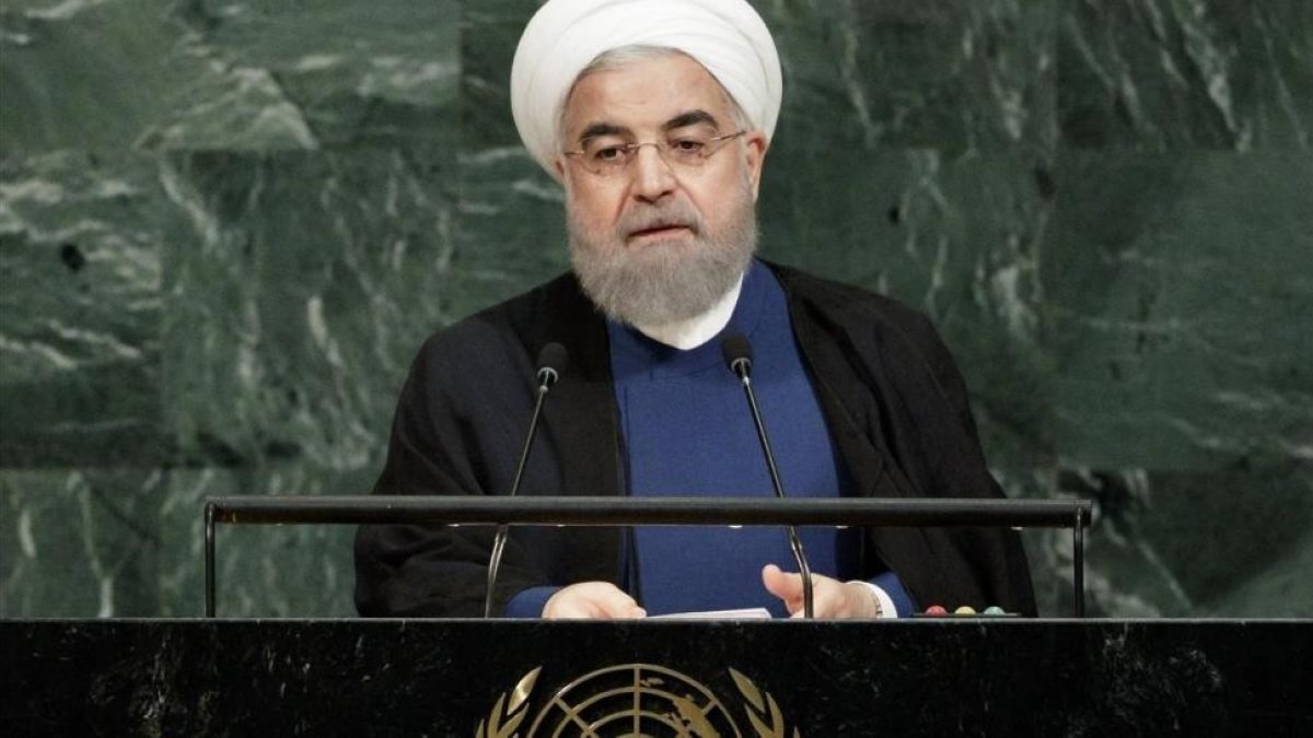 Hasan Rohani, ante la Asamblea General de la ONU, este miércoles 20 de septiembre-EFE / JUSTIN LANE