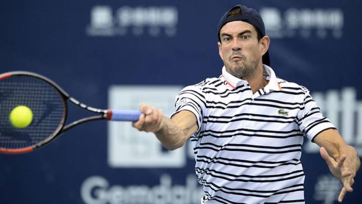 El tenista español Guillermo García-López, durante el torneo de Shenzhen.-AFP / STR