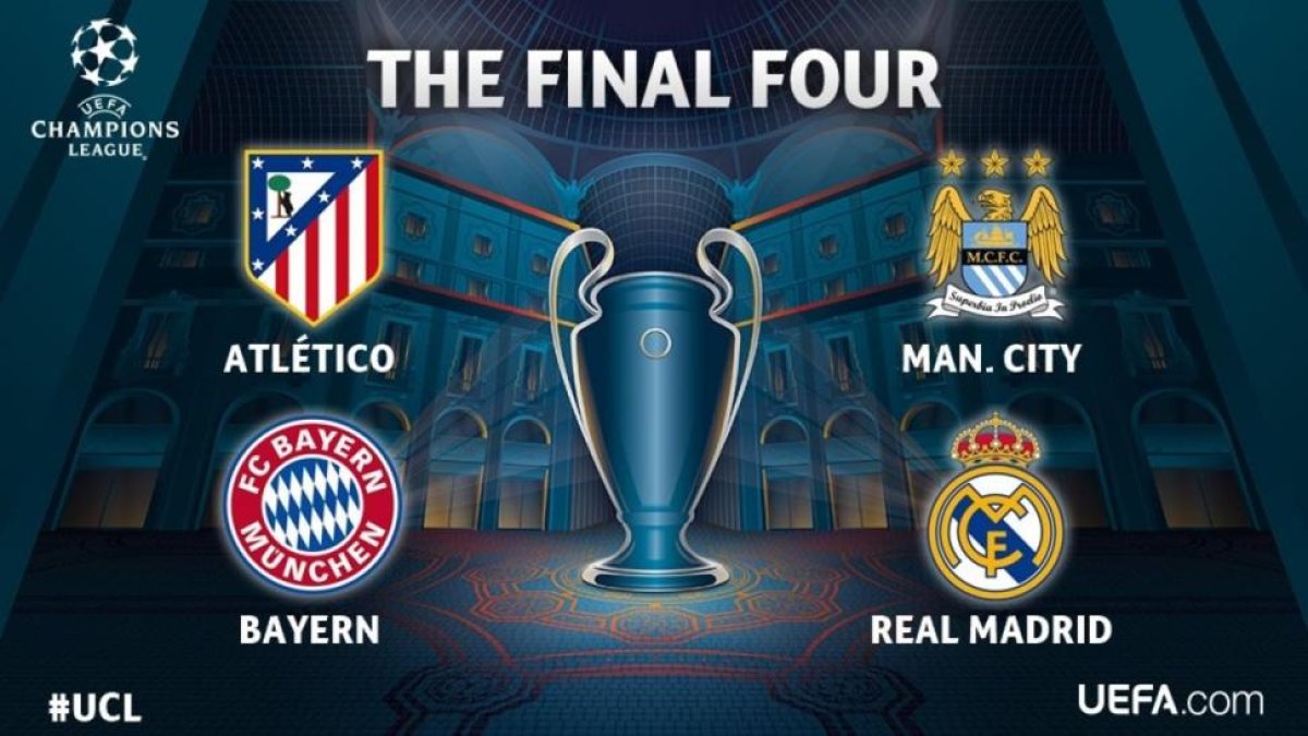 Los cuatro semifinalistas de la Champions 2016.-
