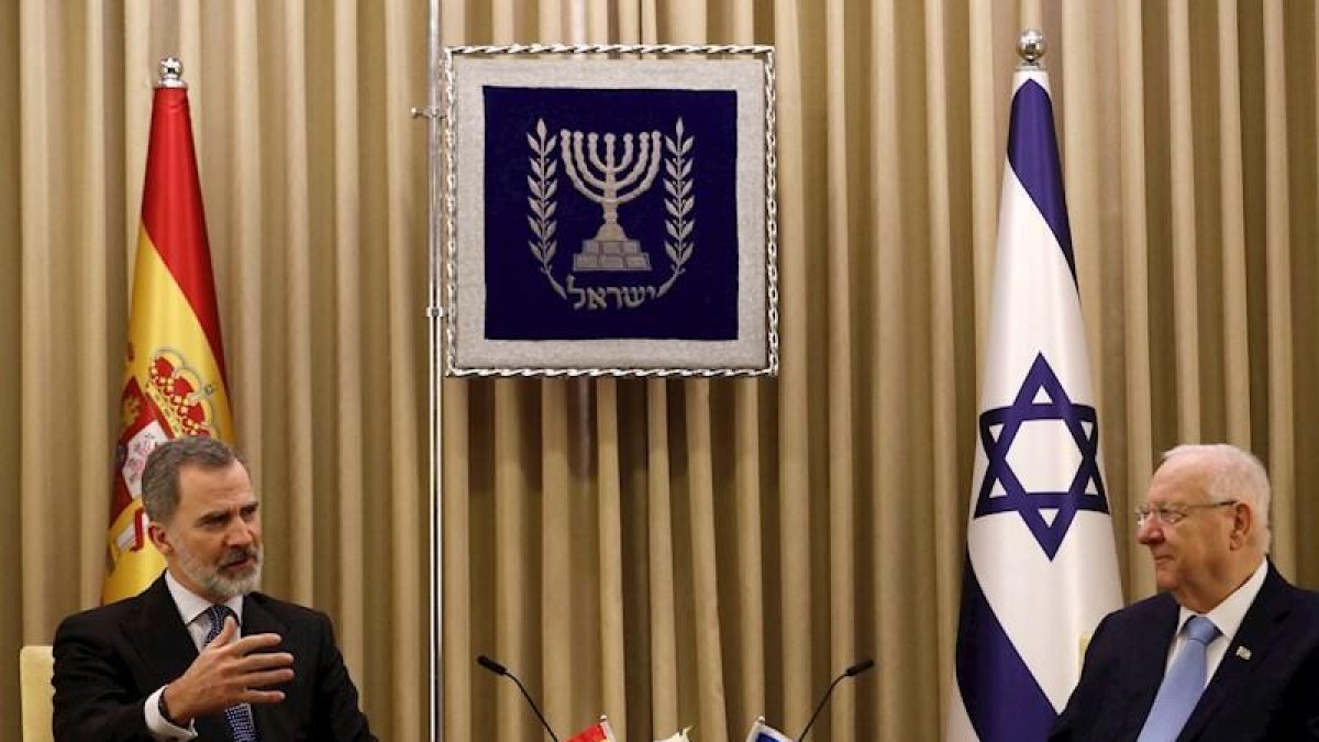 Felipe VI junto a Reuven Rivlin, presidente de Israel.-