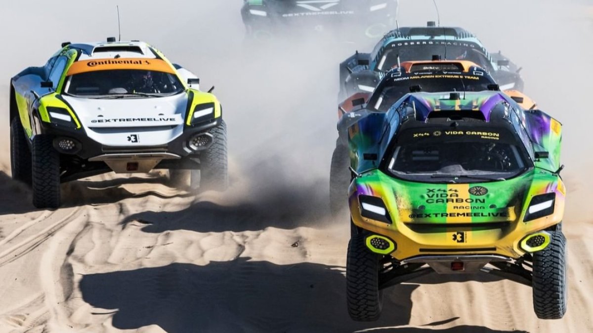 La burgalesa liderando una de las jornadas del fin de semana en la DesertXPrix de Arabia Saudí. EXTREME-E
