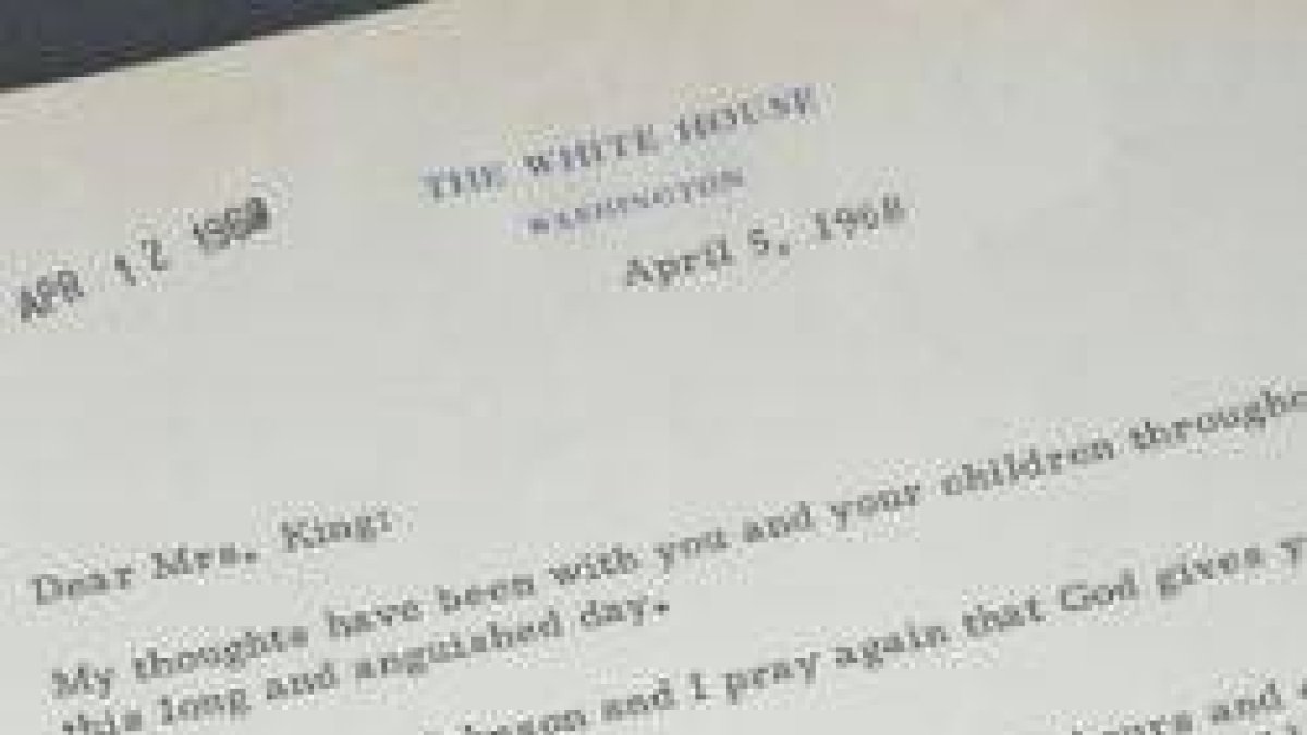 Carta del presidente Lyndon Johnson a la viuda de Luther King.-Foto: HANDOUT / REUTERS