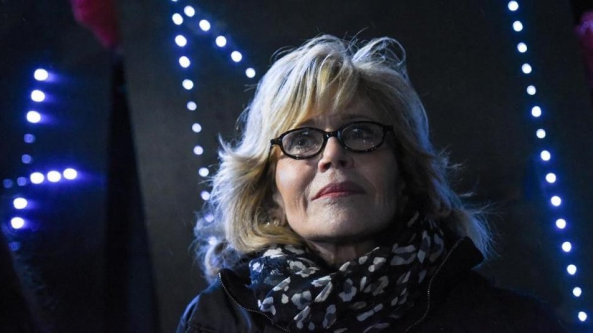 La actriz Jane Fonda, el pasado sábado en las protestas contra Donald Trump.-STEPHANIE KEITH