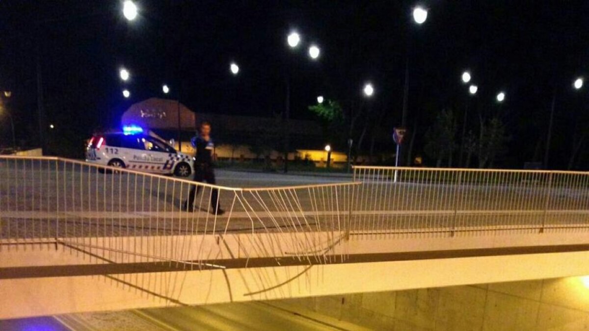 Imagen del vehículo accidentado en la avenida Constitución.-Policía Local