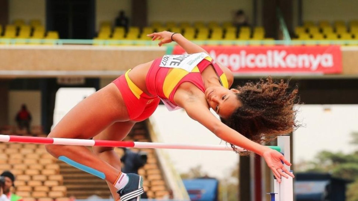 María Vicente, en la prueba de salto de altura del Mundial juvenil de atletismo en Nairobi.-