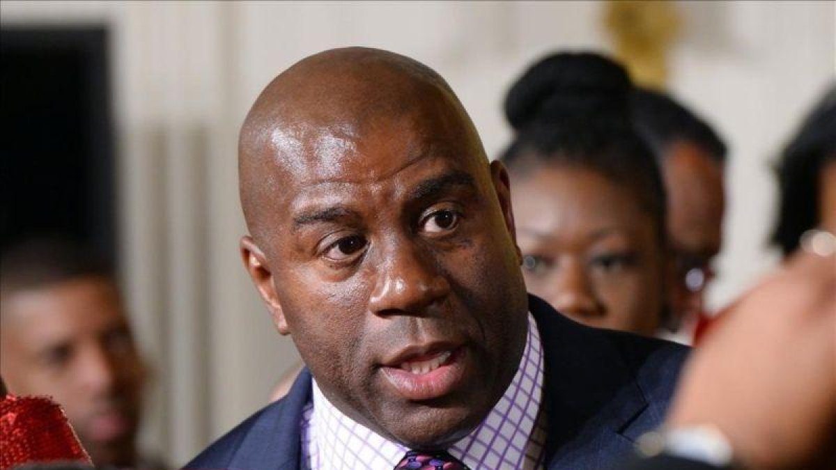 Magic Johnson, en una visita reciente a la Casa Blanca-JEWEL SAMAD / AFP