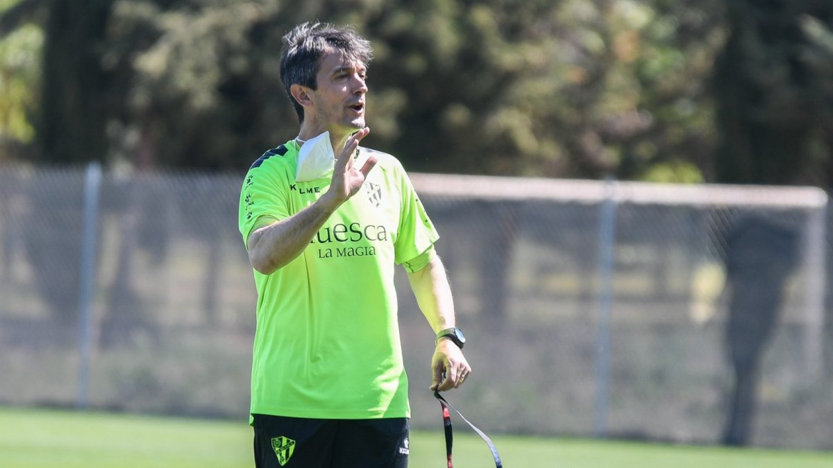 Pacheta, durante su etapa en el Huesca. TWITTER / @SDHUESCA