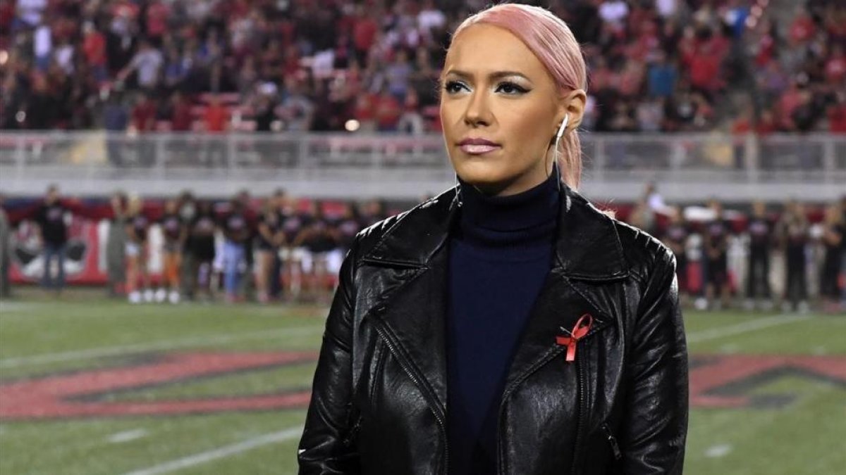 Kaya Jones, excantante de Pussycat Dolls, en Las Vegas, el pasado día 7.-AFP / ETHAN MILLER