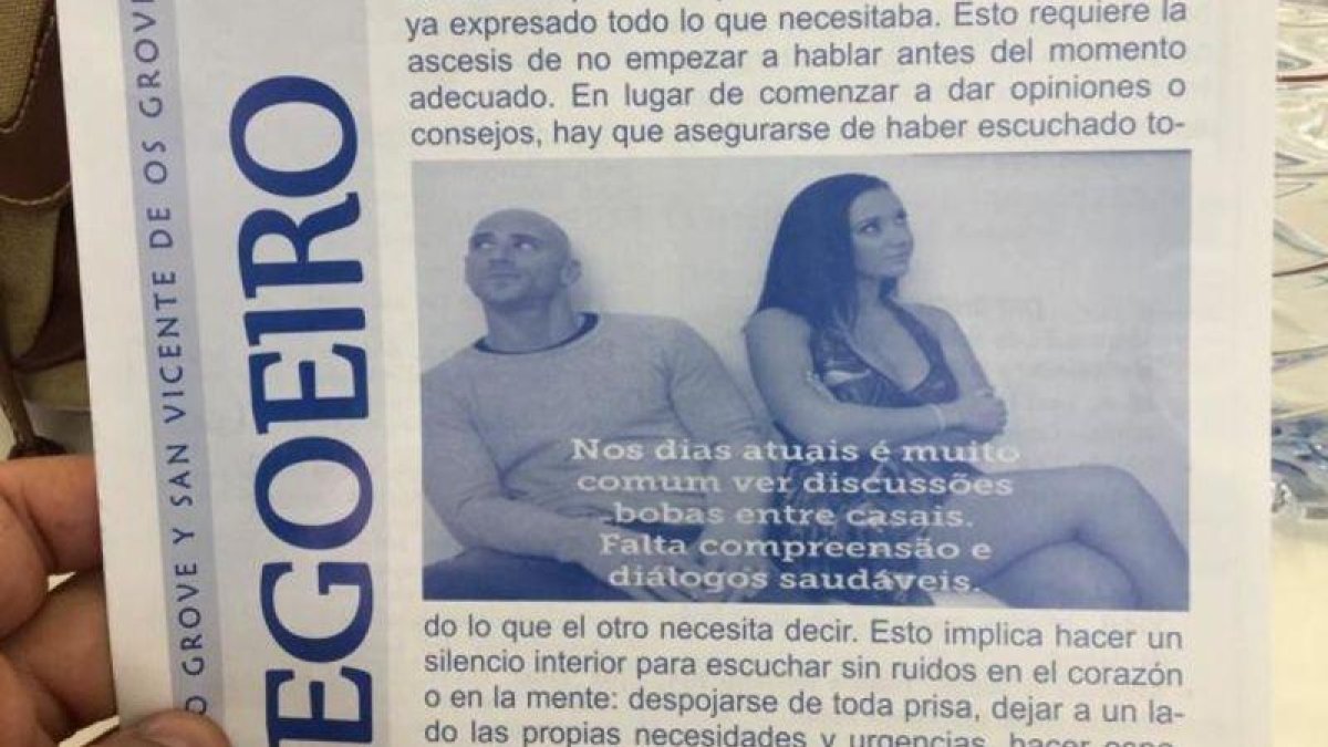 Detalle de la insólita hoja parroquial con los dos actores porno.-FARO VIGO