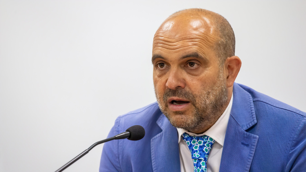 Fernando de la Varga en un instante de la rueda de prensa. SANTI OTERO