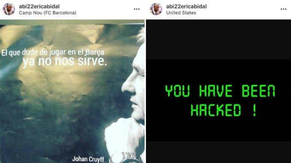 Los mensajes publicados en la cuenta de Eric Abidal tras ser pirateada-INSTAGRAM