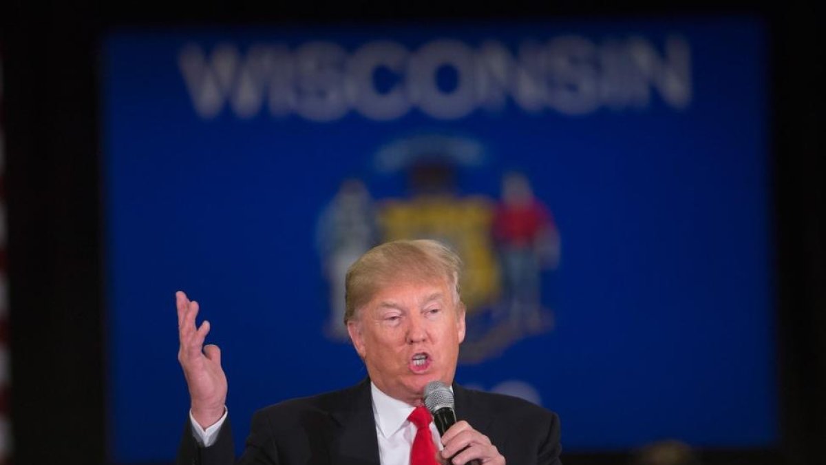 Donald Trump, en un acto de campaña en Wisconsin, el miércoles.-AFP / SCOTT OLSON