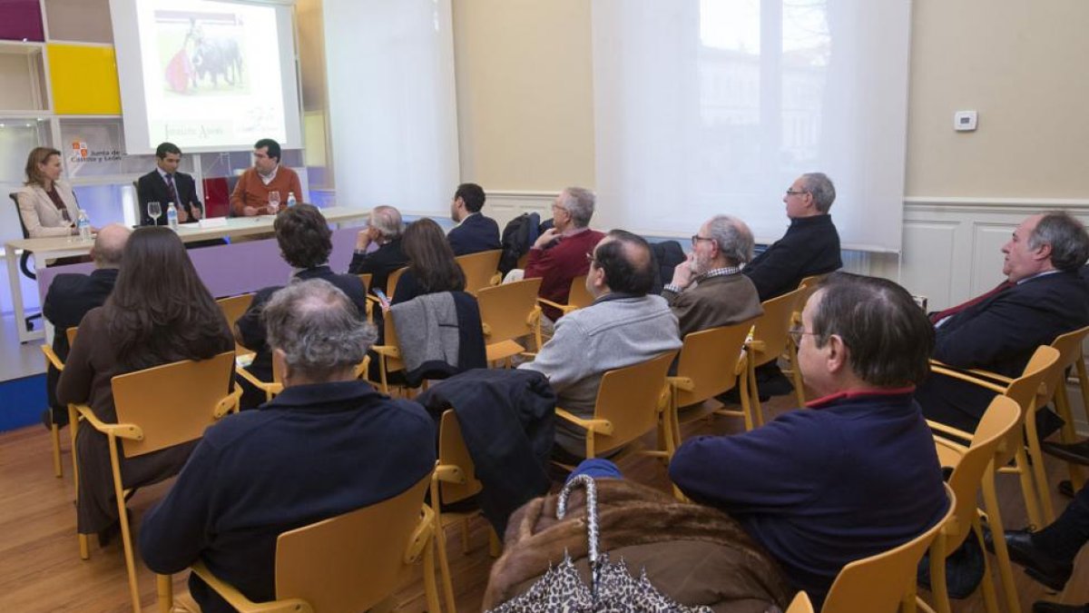 Imagen de la charla celebrada ayer en elInstitutoCastellano y Leonés de la Lengua.-RAÚL G. OCHOA