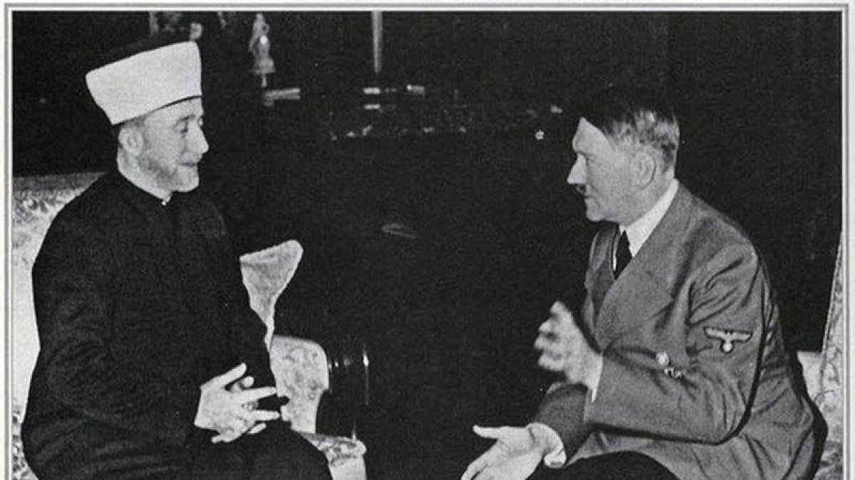 Encuentro entre el mufti de Jerusalén y Hitler.-