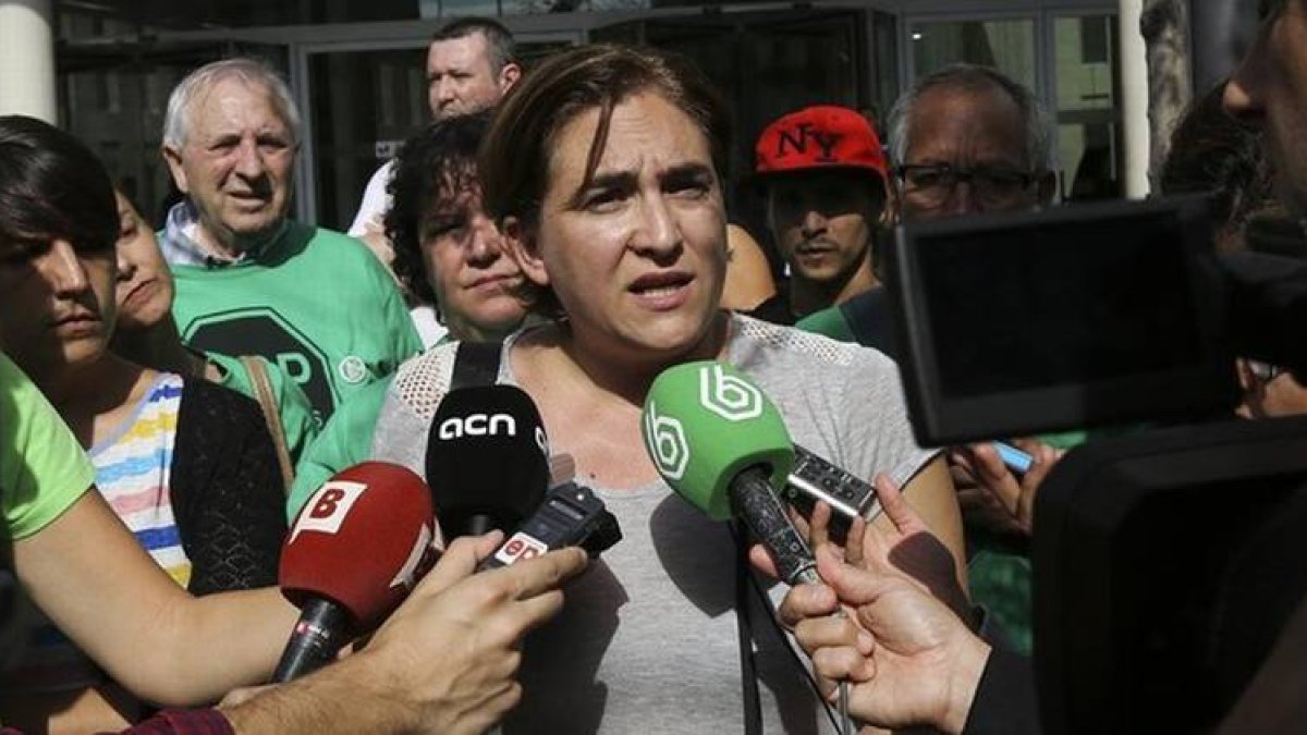 La exportavoz de la PAH Ada Colau, este lunes, al salir del juicio contra Cristina Cifuentes.-Foto: DANNY CAMINAL