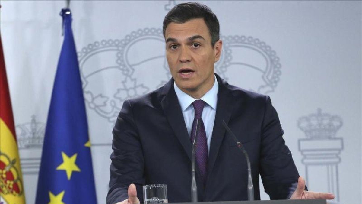 El presidente del Gobierno, Pedro Sánchez, en la Moncloa.-DAVID CASTRO
