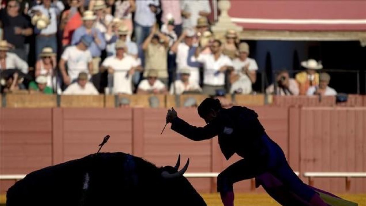 Un torero da el