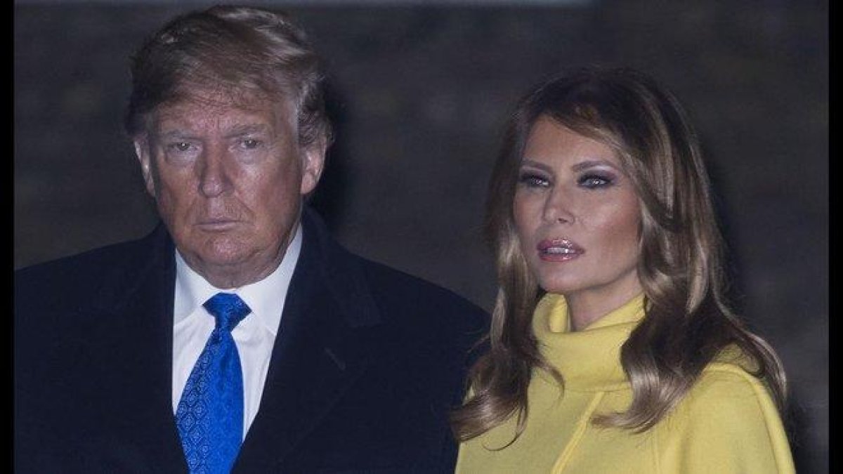 Donald Trump y Melania, en Londres, este martes.-STHEPEN LOCK