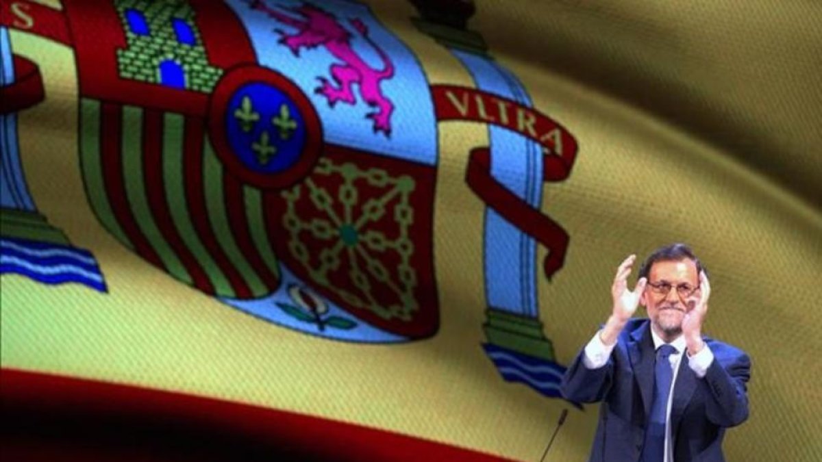 El presidente del Gobierno, Mariano Rajoy, el pasado 17 de marzo en el congreso del PP de Madrid.-DAVID CASTRO