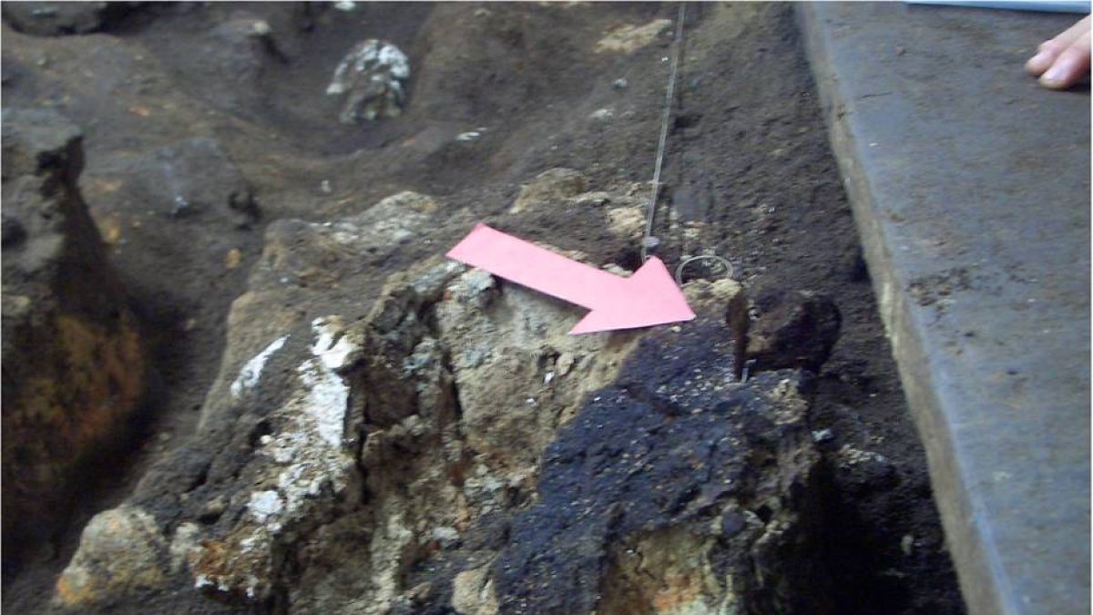 Resto de suelo contaminado en Gorham, Gibraltar.-ECB