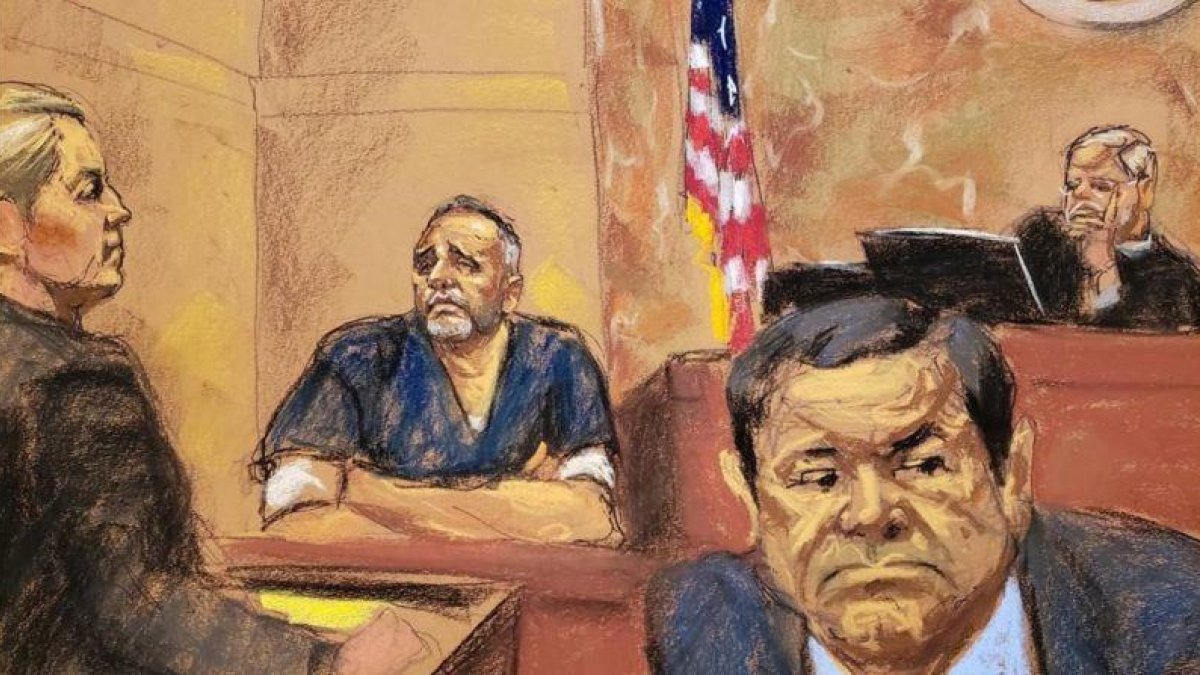 Retrato del juicio al narcotraficante El Chapo, en Nueva York.-JANE ROSENBERG (REUTERS)