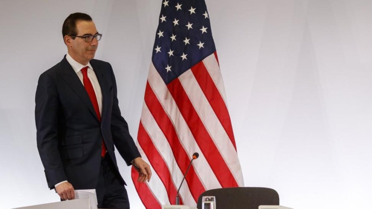 El secretario del Tesoro de EEUU, Steven Mnuchin, en la conferencia del G20.-RONALD WITTEK / EFE