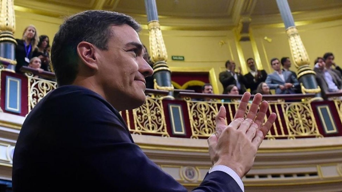 Sánchez, tras la votación del Congreso.-PIERRE-PHILIPPE MARCOU