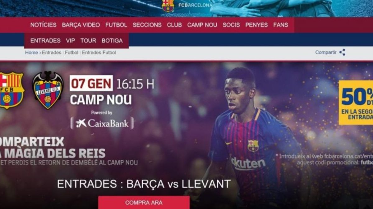 Promoción del Barça-Levante con la vuelta de Dembélé.-EP