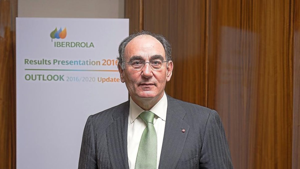 El presidente de Iberdrola, Ignacio Galán, ayer, en la presentación.-E. M.