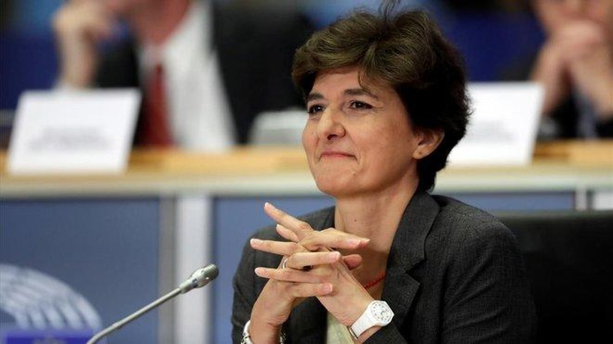 Sylvie Goulard, este jueves, durante su comparecencia en el Parlamento Europeo.-OLIVIER HOSLET (EFE)