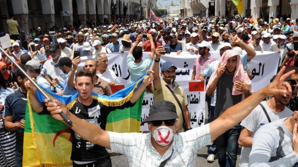 Protesta el pasado 10 de junio en Rabat en solidaridad con el movimiento 'Hirak