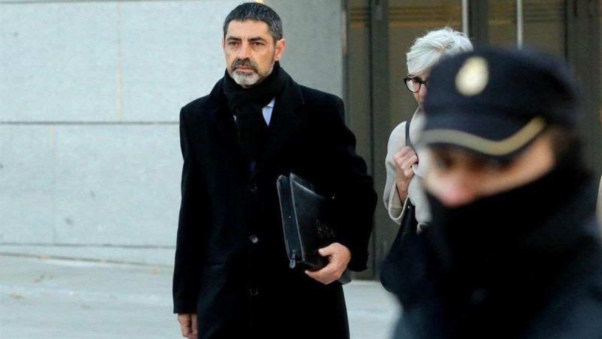 El exjefe de los Mossos Josep Lluís Trapero a su llegada a la Audiencia Nacional.-JUAN MANUEL PRATS